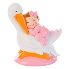 Picture of BABY GIRL WITH STORK CAKE TOPPER